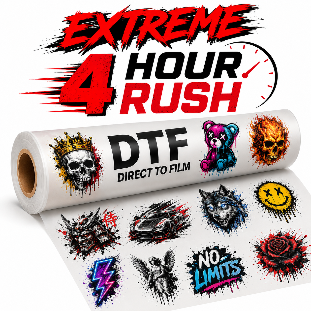 EXTREME RUSH 4 Hours - Gang sheet - Custom Length.